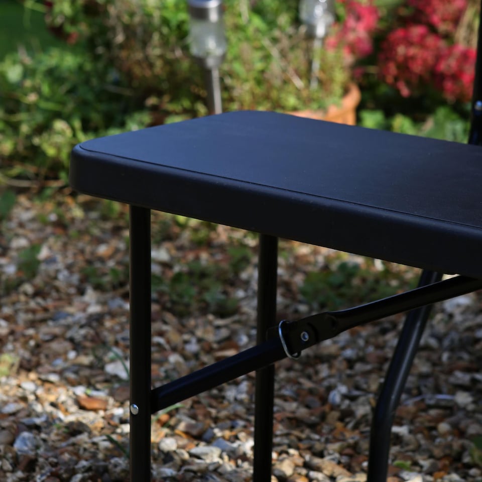 image 1 of Harbour Housewares Folding Camping Picnic Bench - 180cm (6ft) - Black | Black | Black