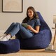 image 2 of Dalton Cord Adults Bean Bag Recliner and Pouffe, Ready Filled Beanbag and Footstool Navy Blue | Blue | Navy Blue | 1