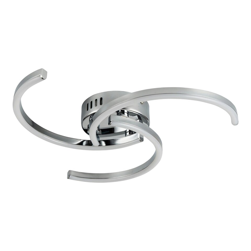 image 1 of First Choice Lighting Curve Chrome LED Flush Ceiling Light Chrome