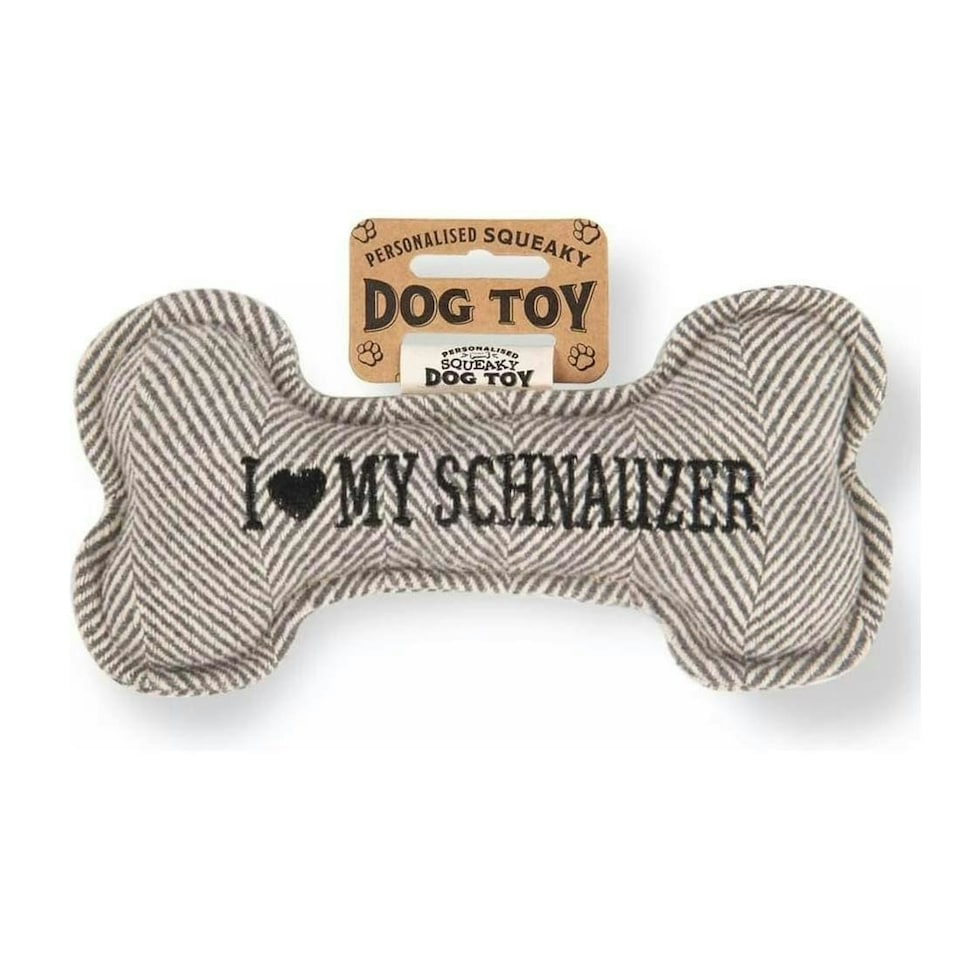 image 1 of History & Heraldry Pre-Personalised Squeaky Bone Dog Toy - Schnauzer