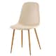 image 1 of Luxe Dining Chair 2pc Cobbleston Wood Printed Coating Cream