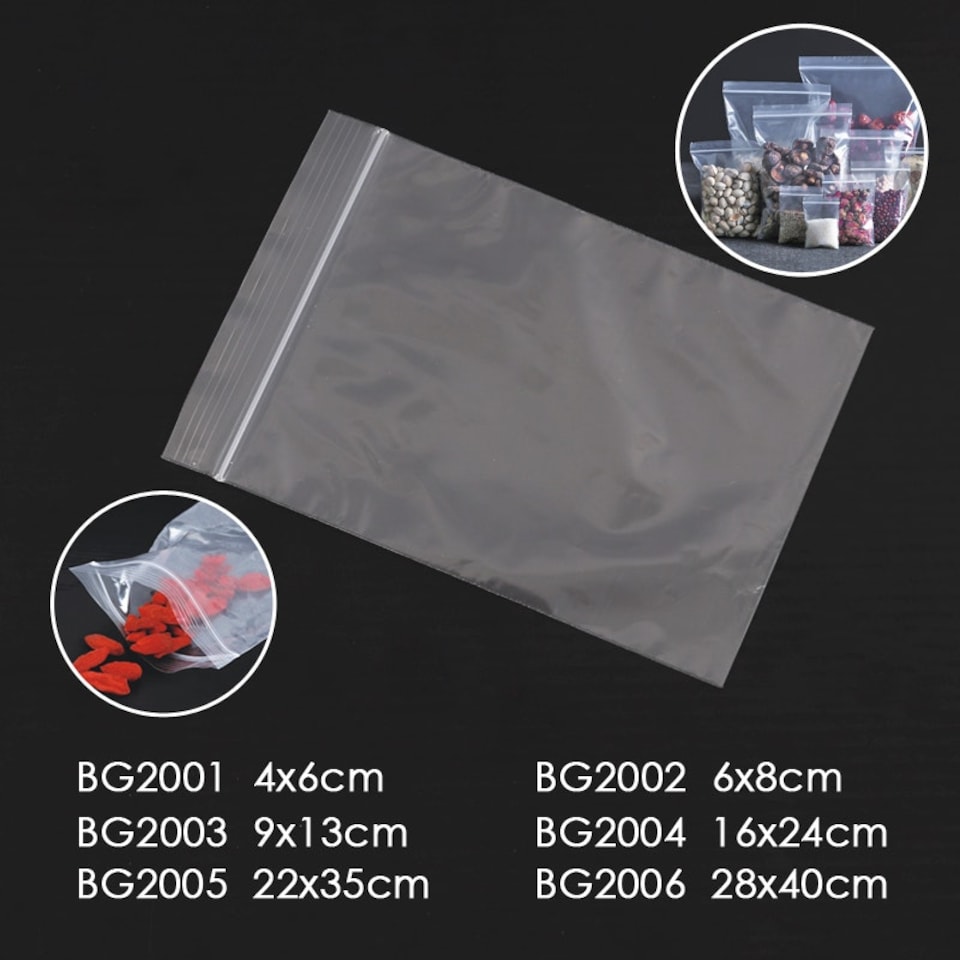 image 1 of Pack of 100 Clear Self-Sealing Bags 16 x 24cm