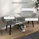 image 3 of HOMCOM End of Bed Bench, Upholstered Hallway Bedroom with Steel Legs, Grey