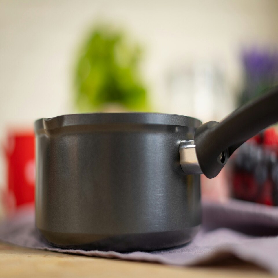 image 1 of Easy Induction Milk Pan 16cm Black