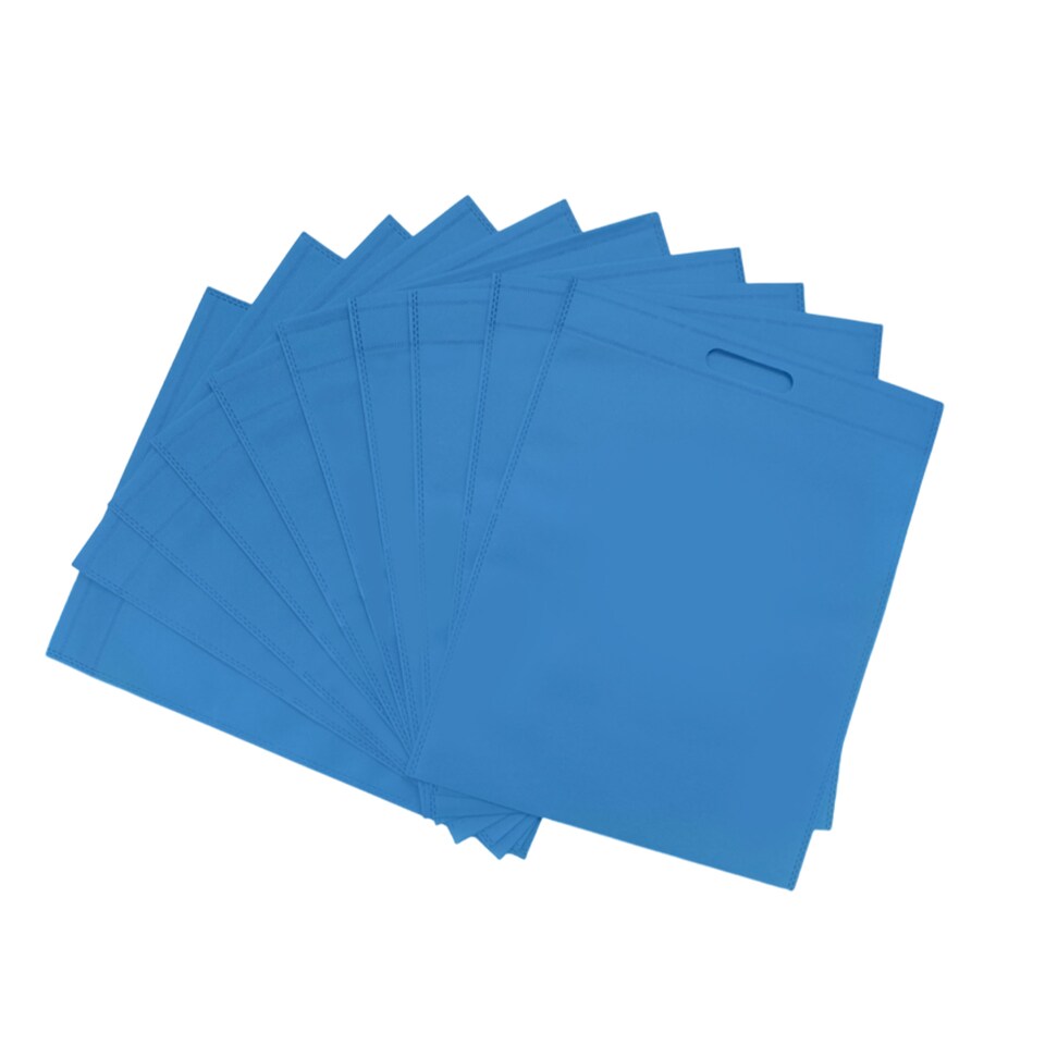 image 1 of Pack of 25 Light Blue Coloured 35x25cm Non-Woven Patch Handle Bags | Blue