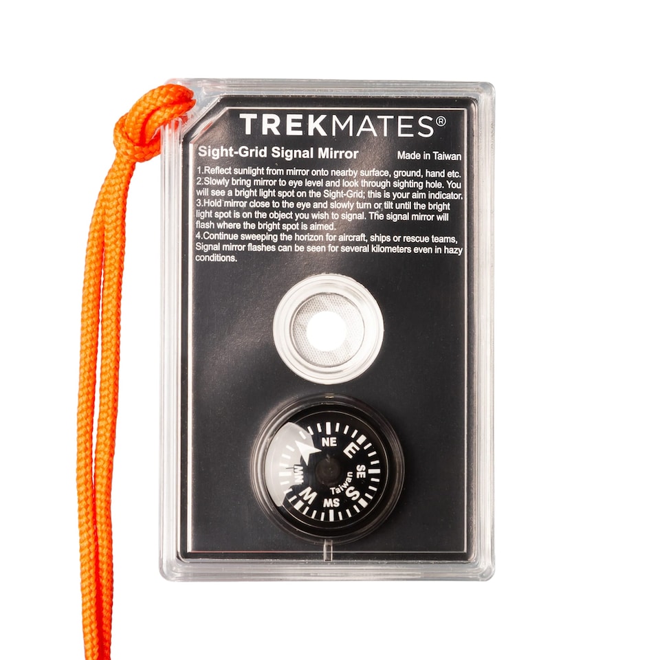 image 1 of Signal Mirror Emergency Sighting Compass Hiking Survival Outdoor Tool | White | White | One Size | 1