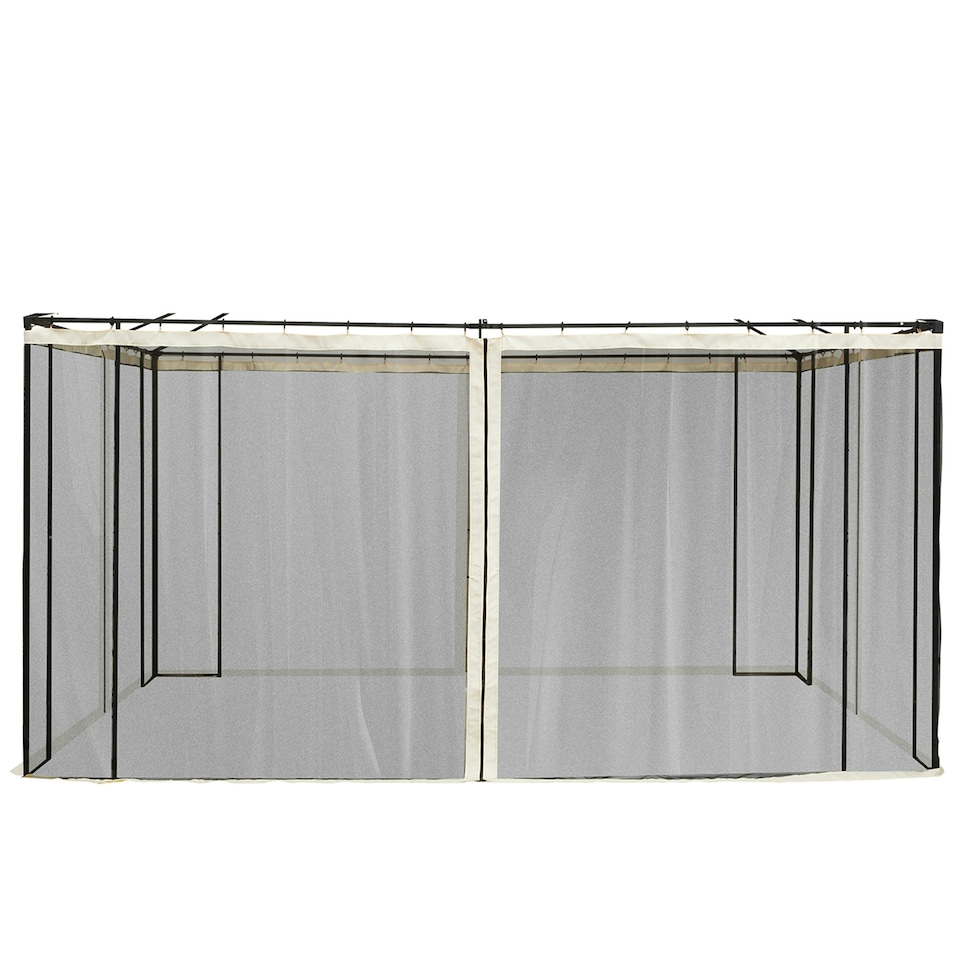 image 1 of Outsunny 352 x 207cm Universal Replacement Gazebo Mesh Netting Screen Walls