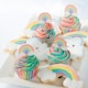 image 2 of Pastel Rainbow Cupcake Food Pick Toppers - Pack of 12