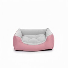 Plush Waterproof Sofa Dog Cat Bed Basket Soft Fleece Pet Bed 6 Sizes | Pink | S
