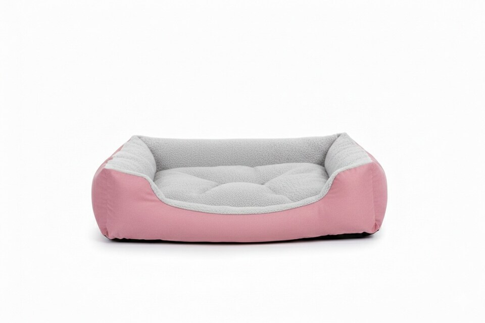 image 1 of Plush Waterproof Sofa Dog Cat Bed Basket Soft Fleece Pet Bed 6 Sizes | Pink | S