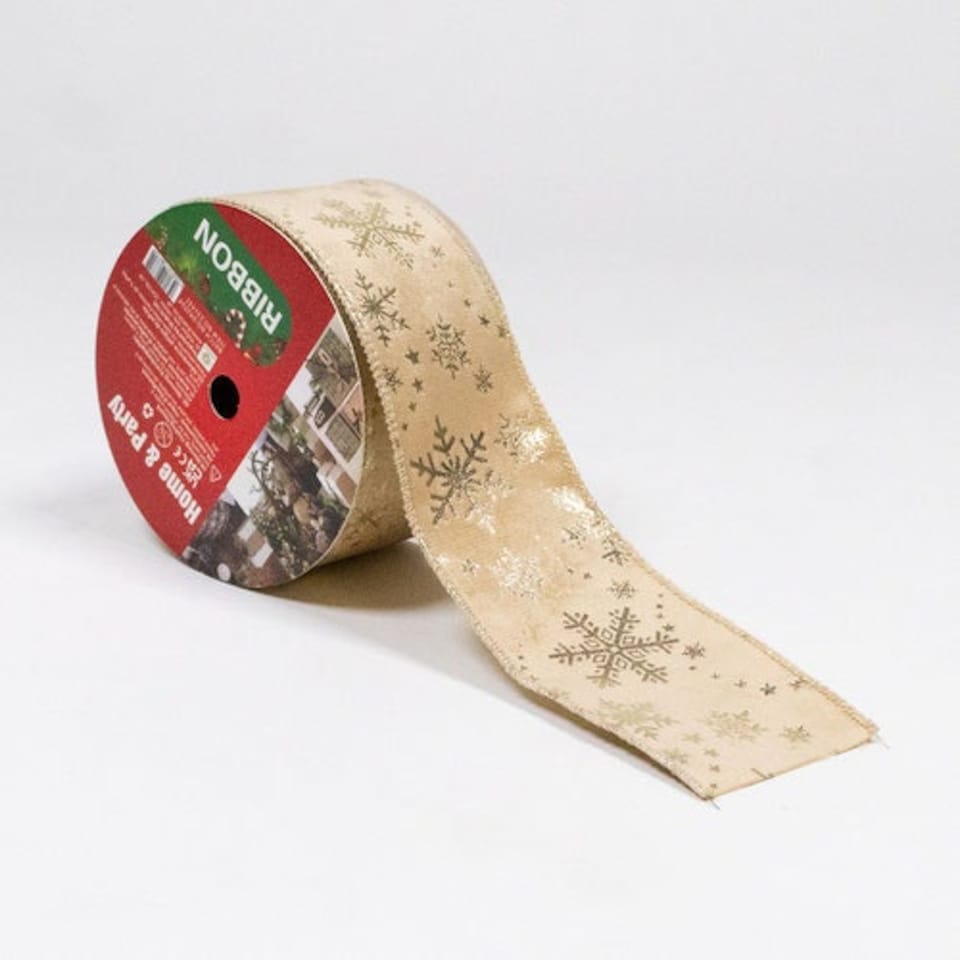 image 1 of Assorted Gold Luxury Christmas Decorative Wired Ribbon Reels 3m - Pack of 12