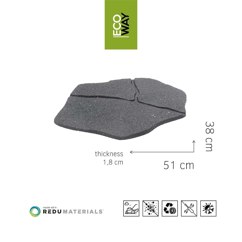 image 1 of Stepping Stones Rubber Path Walkway Stone Design - Grey - Pack of 1 | Grey | Grey | Pack of 1