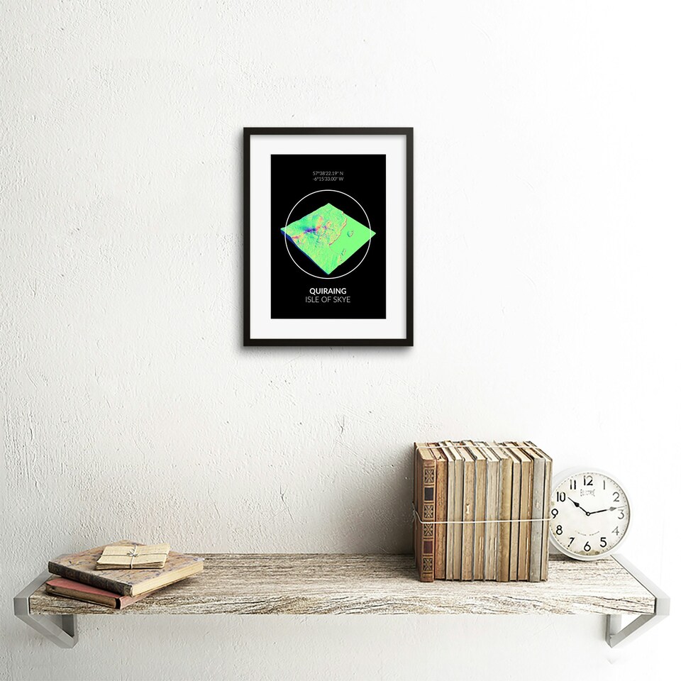 image 1 of Quiraing Mountain Topography Isle of Skye Scotland 9x7" Black Framed Wall Art Print