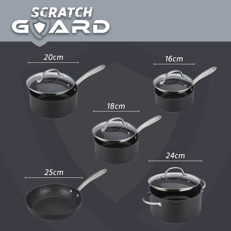 image 1 of Prestige Cookware Set Non Stick Induction Suitable Dishwasher Safe - Pack of 5