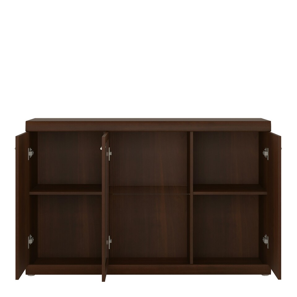 image 1 of Imperial 3 Door Glazed Sideboard in Dark Mahogany Melamine