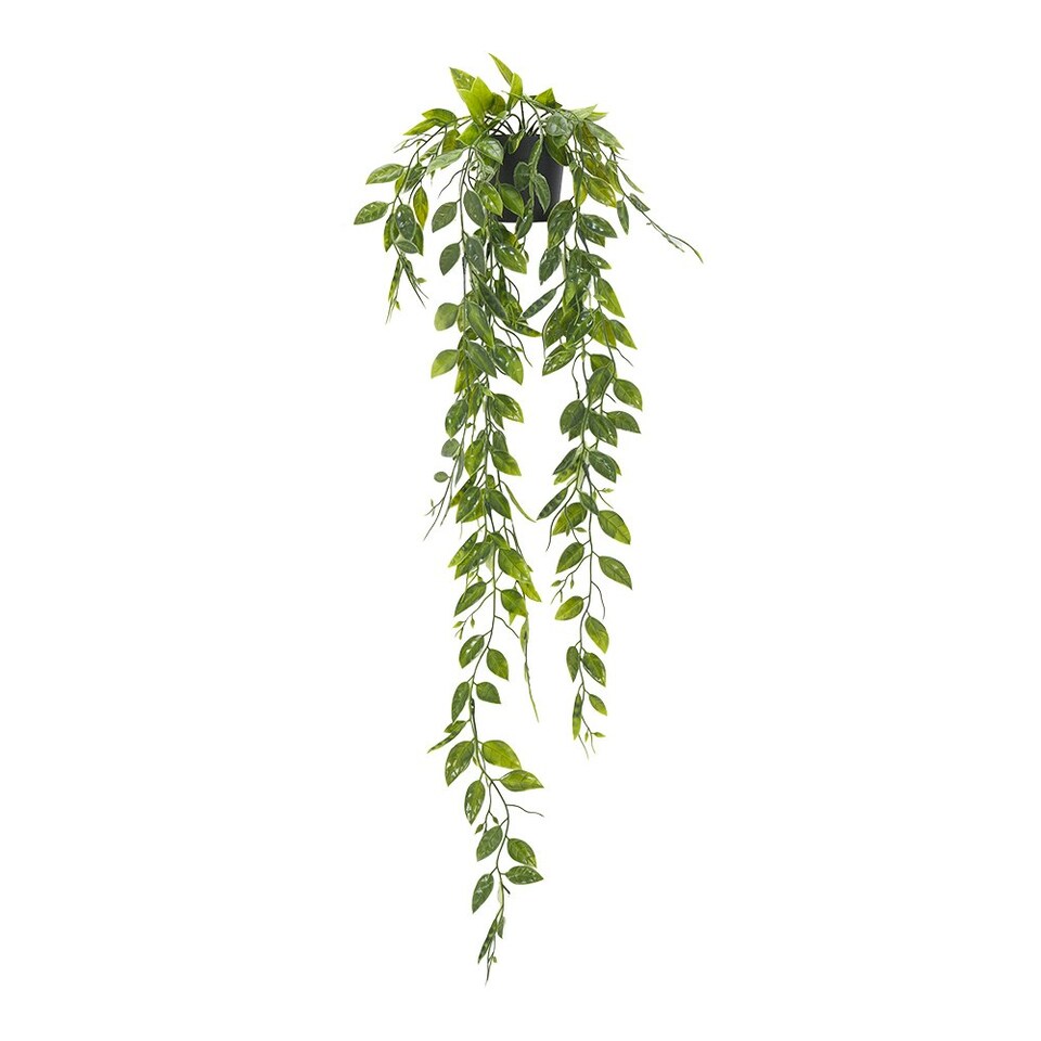 image 1 of Living and Home Set of 4 Artificial Hanging Plants with Pots