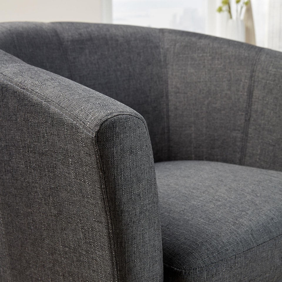image 1 of Fabric Tub Chair Colour Range Wooden Legs Armchair Living Room Modern Office | Grey