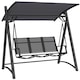 image 1 of Outsunny 3 Seater Swing Chair, Garden Swing Bench with Adjustable Canopy | Grey | Grey | One Size