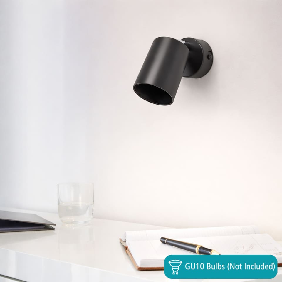 image 1 of EGLO Basic Reciso-E Black Steel Single Wall Spotlight