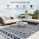 image 8 of Outsunny 1.8 x 2.7m Reversible Outdoor RV Rug, Geometric, Blue and White Blue | Blue and White Geometric