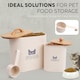 image 5 of CAT FOOD STORAGE CONTAINER WITH SCOOP DRY FOOD TIN RETRO VINTAGE WOODEN LID Cream | Cream