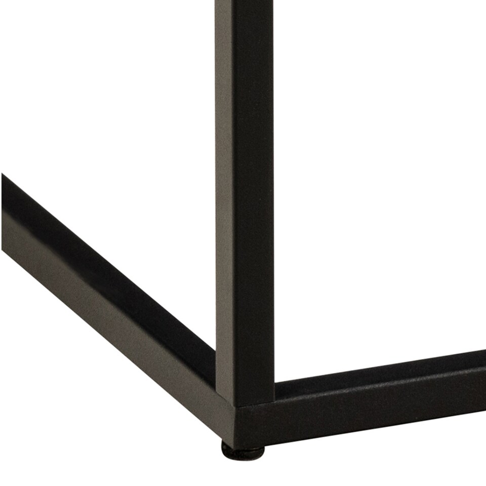 image 1 of Barossa Coffee Table with Black Marble Marquina Top & Black Steel Base 60cm