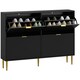 image 1 of HOMCOM Slim Shoe Storage Cabinet with 4 Flip Drawers for Hallway Black
