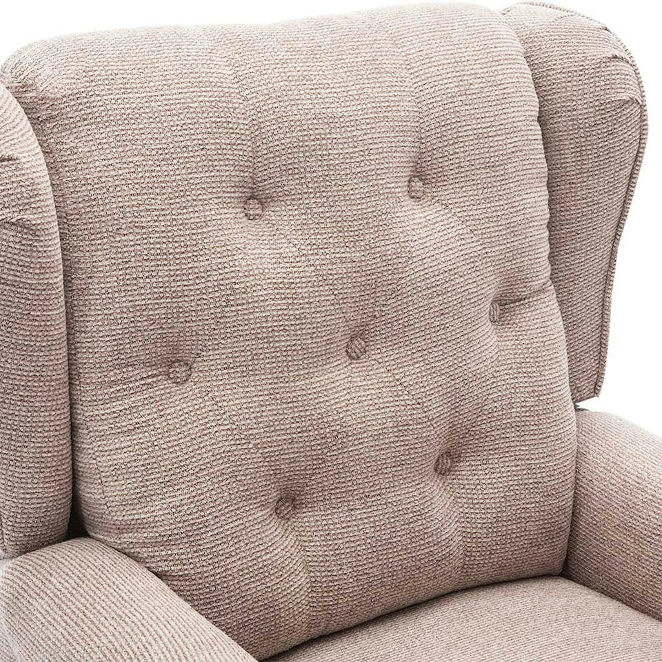 image 1 of Harrogate Single Motor Electric Rise Recliner Fabric Lift Riser Chair (Brown)
