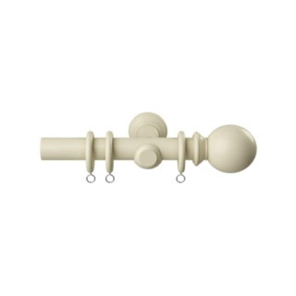 28mm Woodland Cream Curtain Pole Set 110cm | Cream | Cream