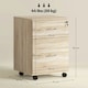 image 7 of HOMCOM Pedestal Office Mobile Filing Cabinet 2 Drawer Wooden Storage Oak