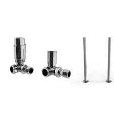 Talus Bold - Chrome Thermostatic Radiator Valve & Installation Kit Corner 15mm