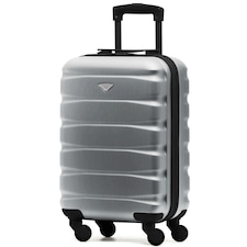 55x35x20cm Carry On Cabin Hard Shell Suitcase - 100+ Airlines Approved Including EasyJet (Paid), British Airways, Ryanair (Priority), TUI Chrome | Aluminium | Cabin Bag