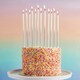 image 1 of Silver Ombre Tall Skinny Celebration Candles - Pack of 12 | Multi