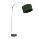 image 4 of ValueLights Louis Black Arched Curved Floor Lamp Forest Green Shade