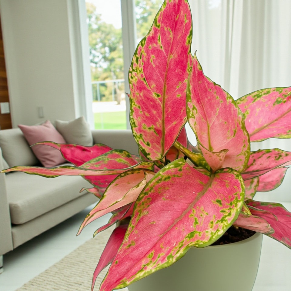 image 1 of 2 x Aglaonema Cherry Baby in 12cm Pot - Chinese Evergreen Easy Care Houseplant