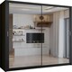 image 1 of Sliding wardrobes 4U Modern Full Mirror Sliding Door Wardrobe Multi Size & Color Options - 100cm Black | 100cm