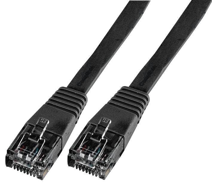 PRO SIGNAL - Flat Cat5e LSOH Ethernet Patch Lead, 1m Black