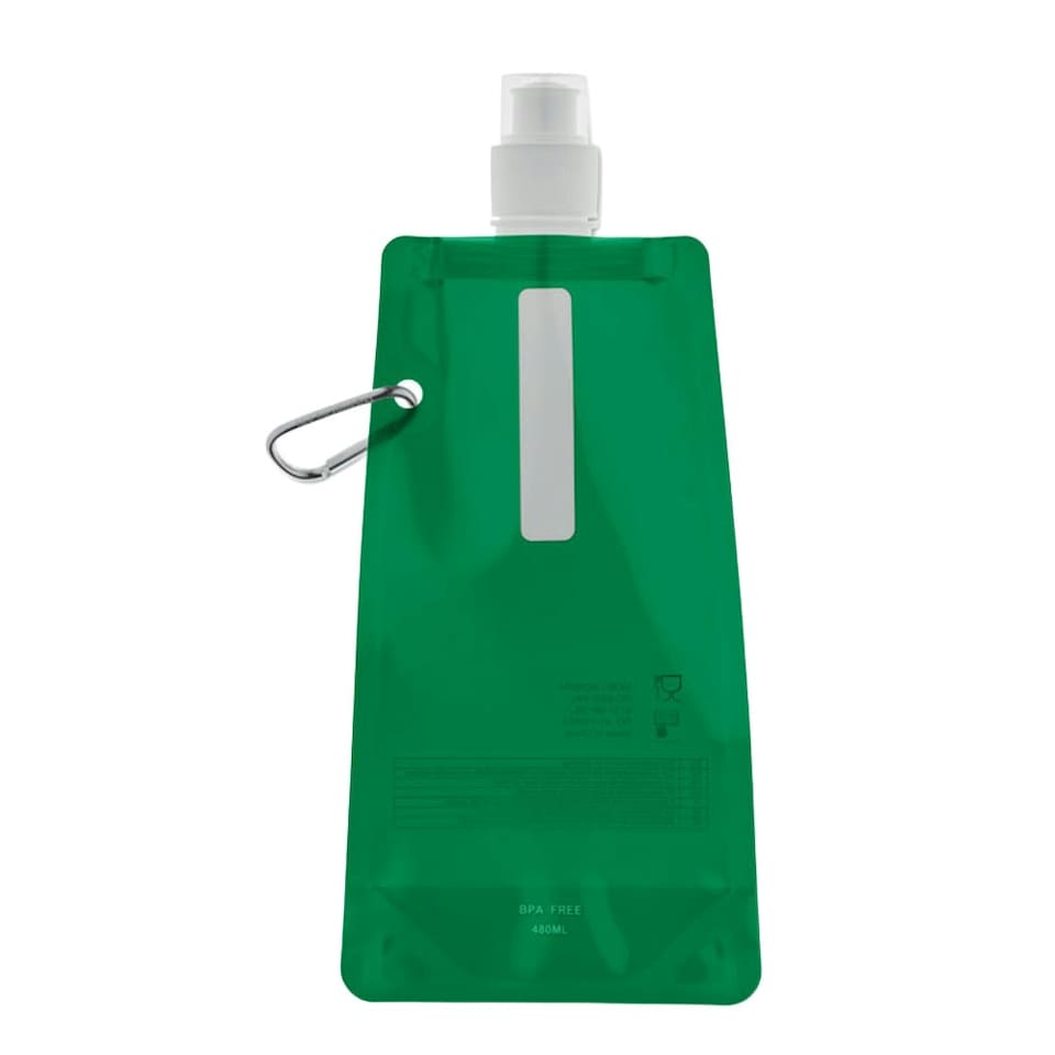 image 1 of MidOcean Gates Plain Foldable 480ml Water Bottle - Transparent Green - One Size Green | One Size