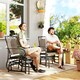 image 2 of Outsunny 2-Person Outdoor Glider Rocker Chair with Center Table for Backyard