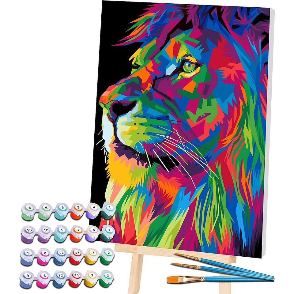 image 1 of Splat Planet Lion Paint By Numbers Art Kit
