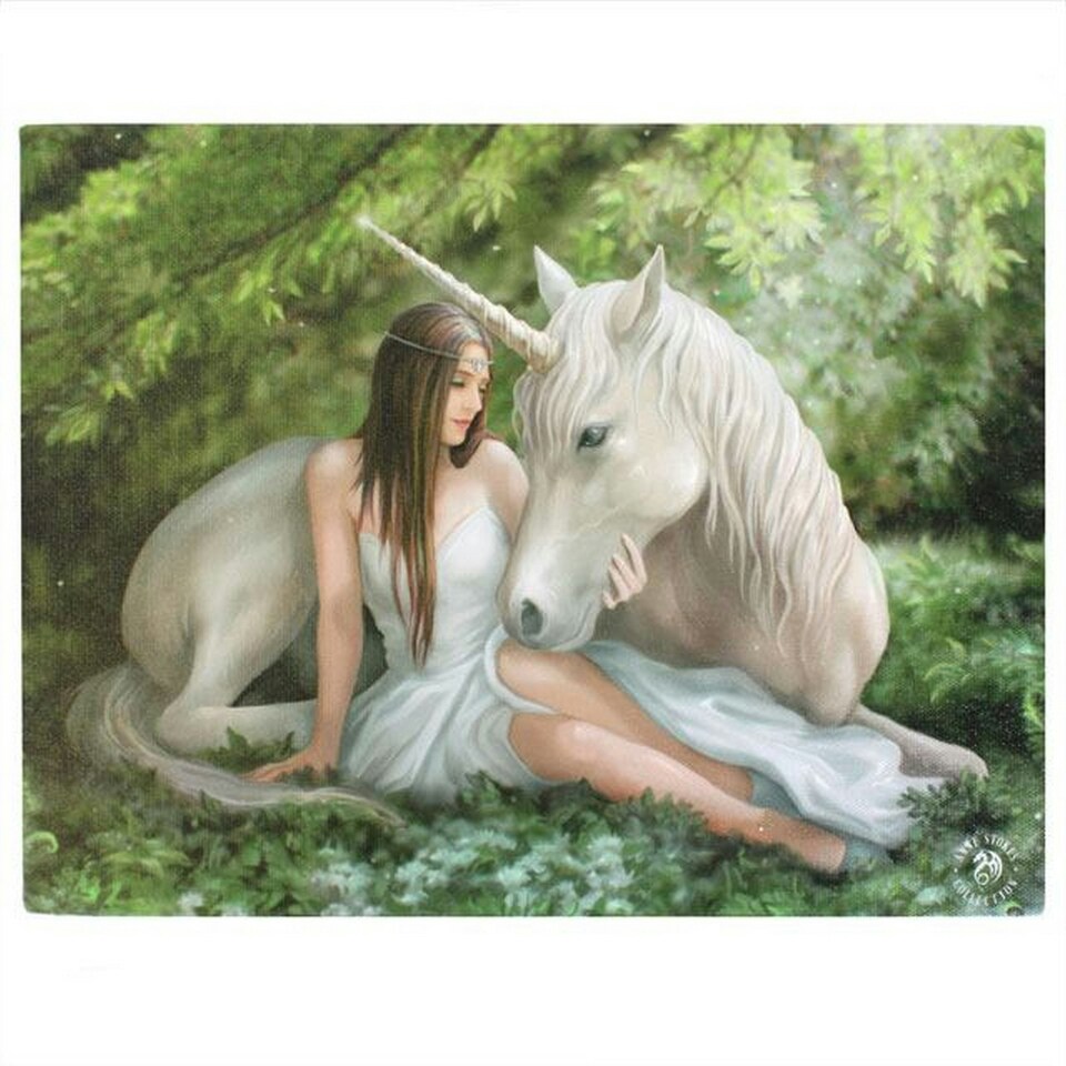 Anne Stokes Small Pure Heart Canvas Plaque - May Vary - Small