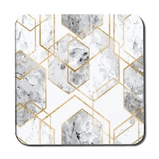 geometric marble pattern with gold glitter (Coaster)
