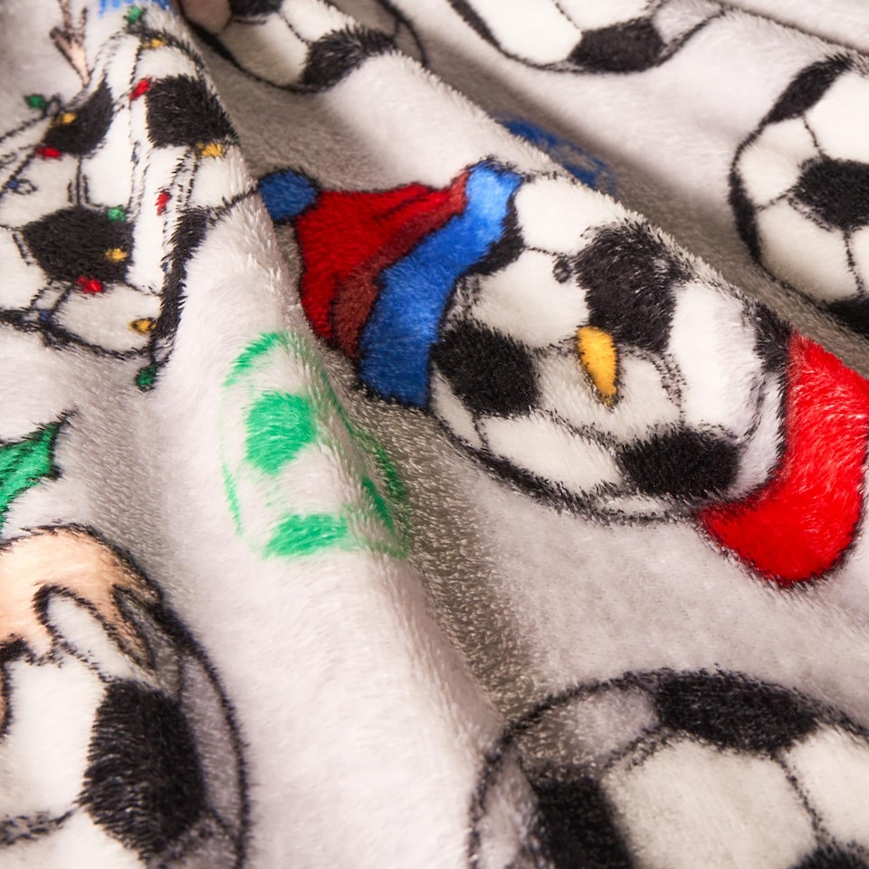 image 1 of OHS Kids Christmas Football Soft Fleece Blanket Throws