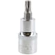 image 1 of T40 Male Torx Bit Star Socket 1/2" Drive Standard Internal Chrome Vanadium Steel