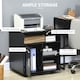 image 3 of HOMCOM Multi-Storage Printer Stand Unit Office Desk Side Mobile Storage w  Wheels Modern Style 60L x 50W x 65.5H cm - Black