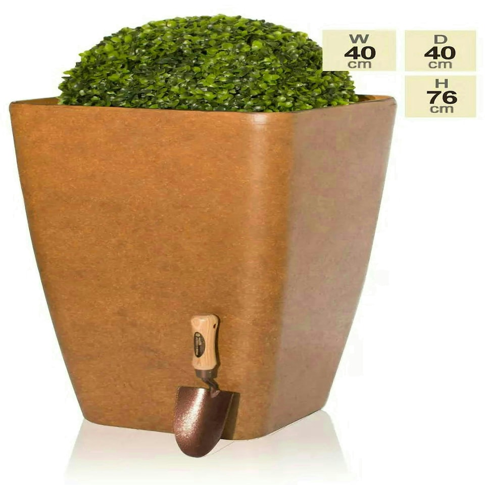 image 1 of Primrose Aged Rust Effect Flared Square Planter Plant Pot 76cm