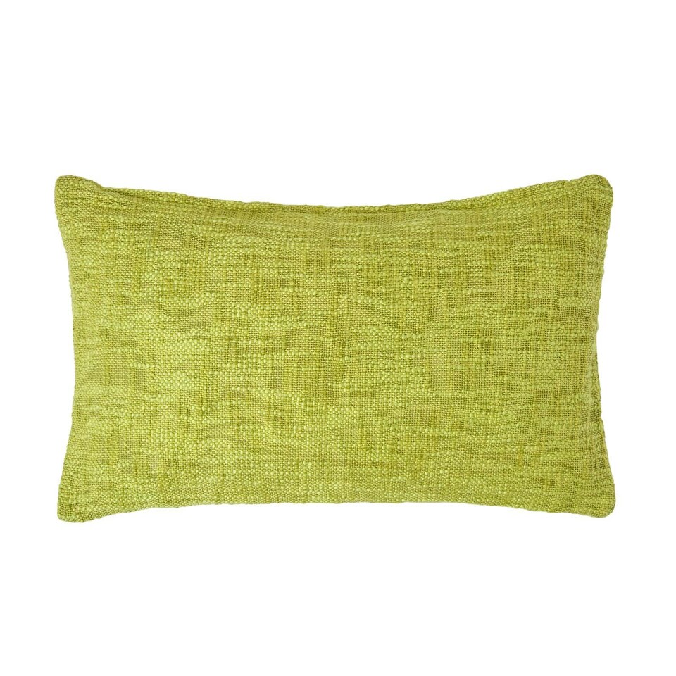 image 1 of Homescapes Nirvana Cotton Green Rectangular Cushion Cover - 30 x 50 cm | Green | Green | 30 x 50 cm