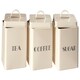 image 4 of Interiors By Premier 5pc Cream Kitchen Storage Set, Coffee, & Sugar Canisters With Utensil Holder, Ceramic Canisters With Lids