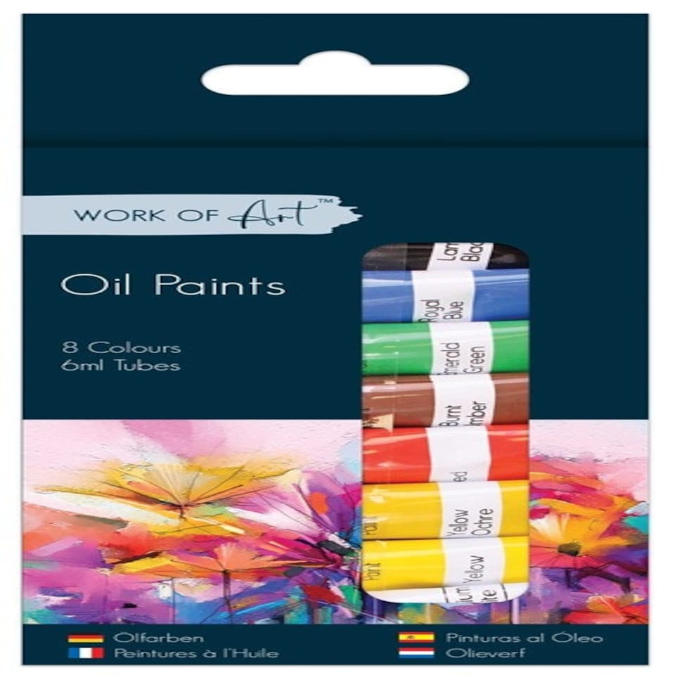 Pack of 8 6ml Oil Paint Tubes