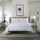image 1 of 240 Thread Count 100% Cotton White Duvet Cover Set – Ridgeway Sateen Striped with Piped Detailing White | Super King